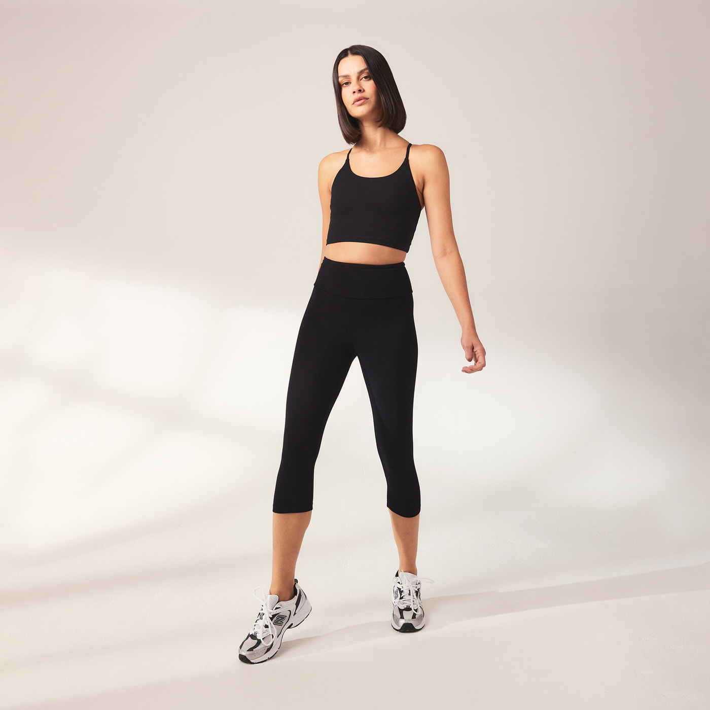 Cropped Leggings Lightweight Curvy - Black
