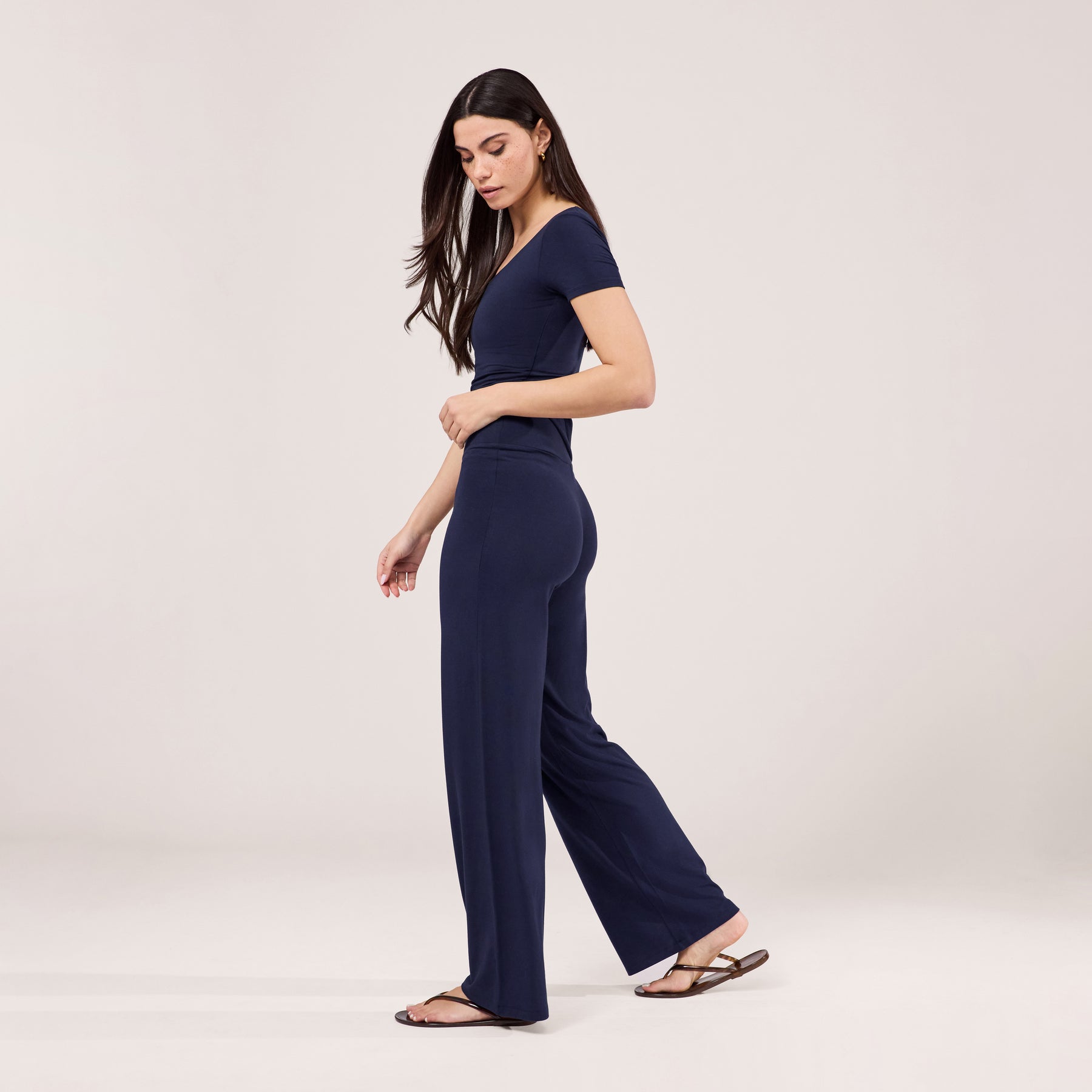 Leichte Marlenehose – Marineblau