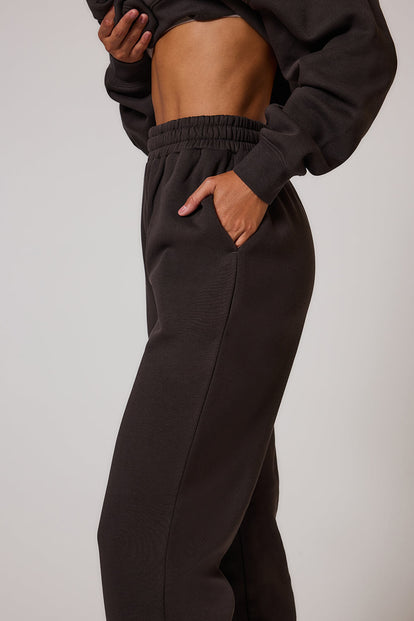 ALL SZN Bio-Jogger mit Bündchen Curvy - Black Coffee