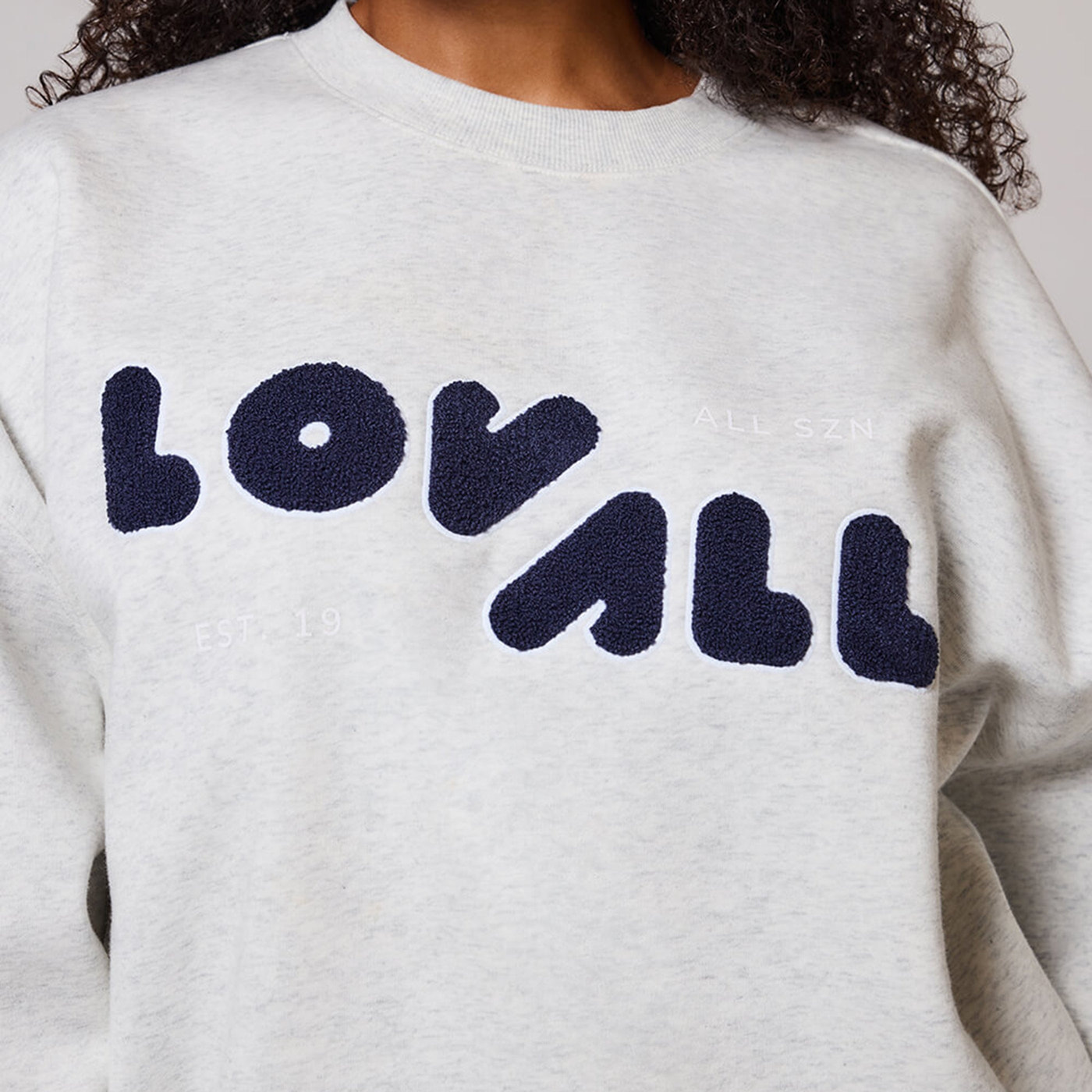 ALL SZN Übergröße Bio-Sweatshirt Style 2 - Hellgrau meliert