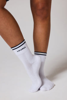 Gerippte Sport Socke - Navy Blau