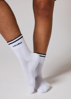 Gerippte Sport Socke - Navy Blau
