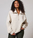ALL SZN Übergröße 1/4 Zip Bio-Sweatshirt Curvy - Ecru