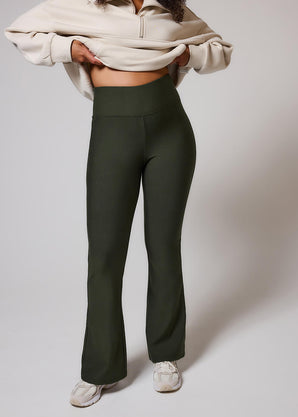 Schlaghose Leggings Winter Curvy - Deep Olive