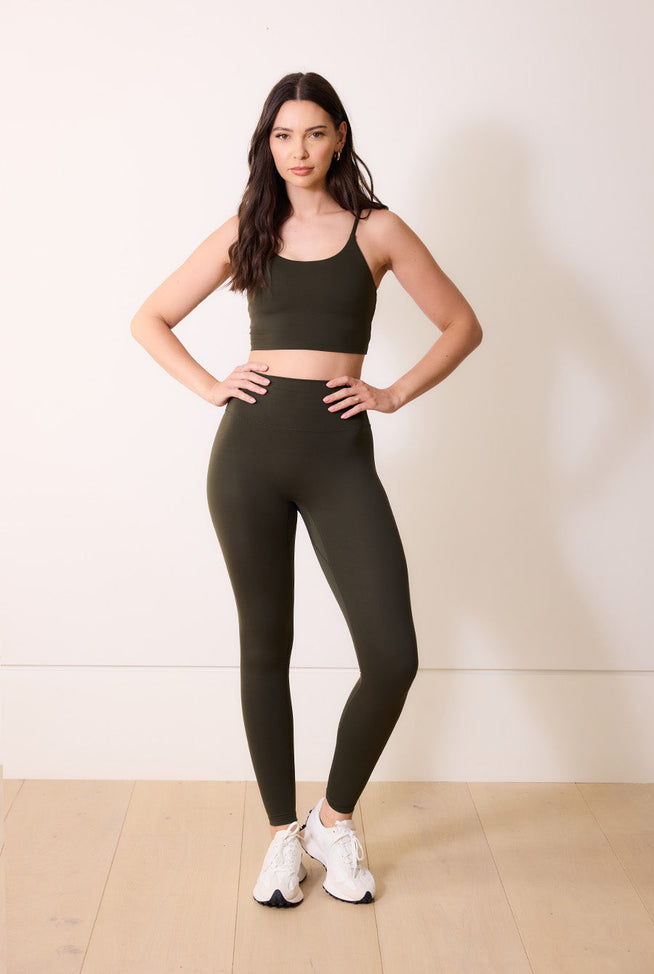 24/7 Revitalise High Waisted Leggings - Deep Olive