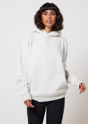 Schwergewicht Übergrößes Hoodie Curvy - Light Grey Marl
