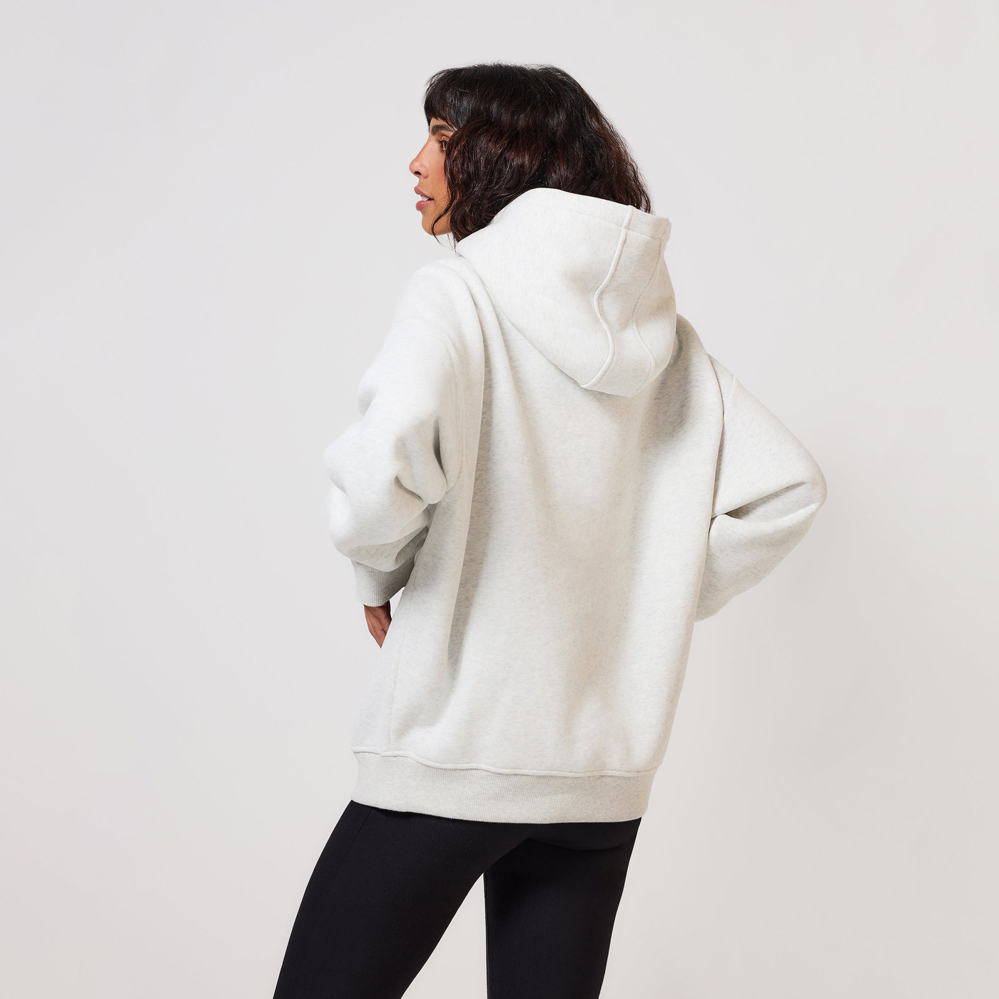 Schwergewicht Übergrößes Hoodie Curvy - Light Grey Marl