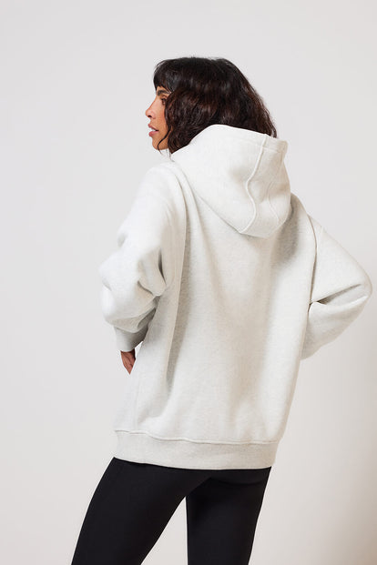 Schwergewicht Übergrößes Hoodie - Light Grey Marl