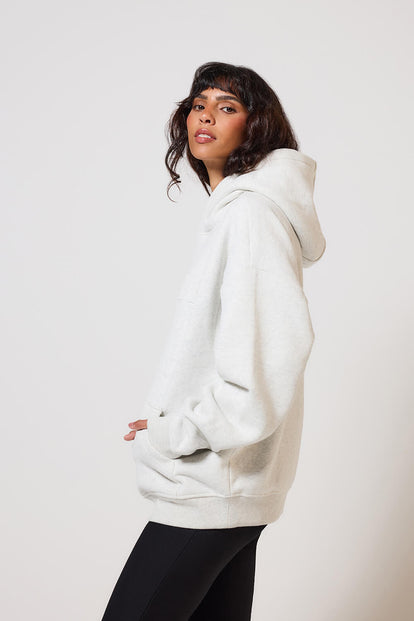 Schwergewicht Übergrößes Hoodie - Light Grey Marl