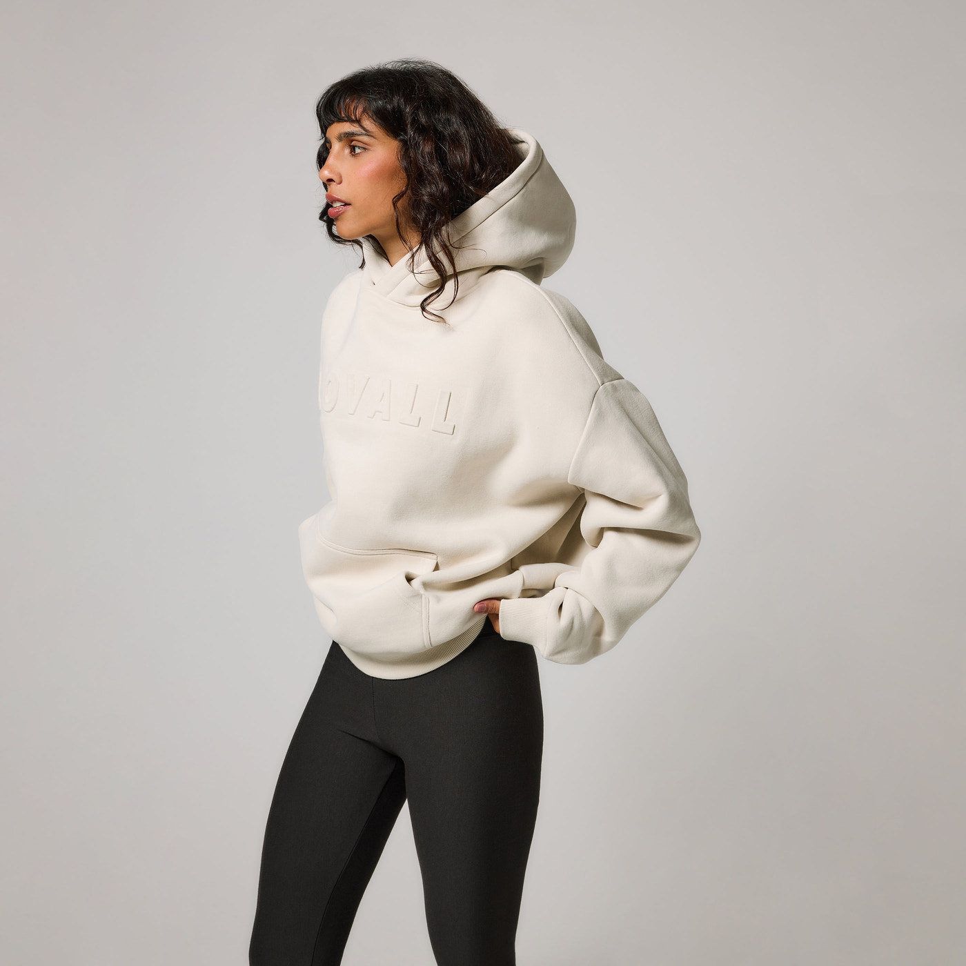 Schwergewicht Übergrößes Hoodie - Ecru