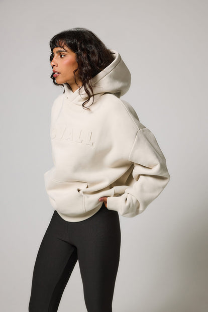 Schwergewicht Übergrößes Hoodie Curvy - Ecru