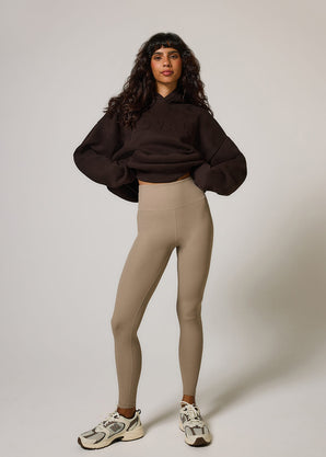 Schwergewicht Übergrößes Hoodie Curvy - Espresso Brown
