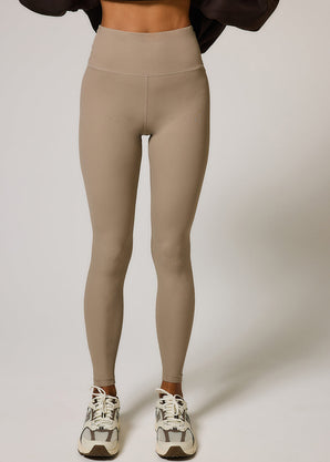 Gerippte Leggings - Stein