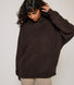 Schwergewicht Übergrößes Hoodie Curvy - Espresso Brown