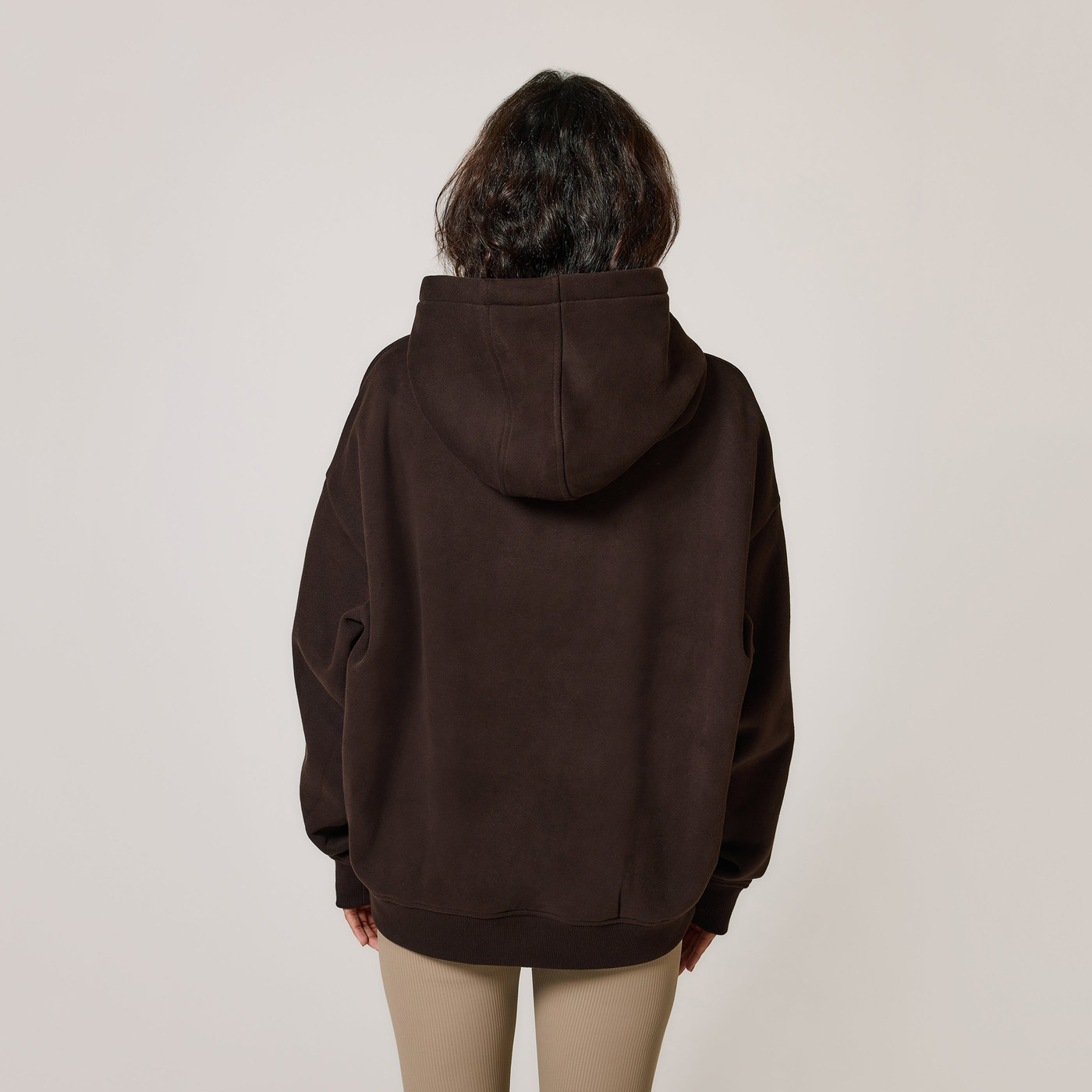 Schwergewicht Übergrößes Hoodie Curvy - Espresso Brown