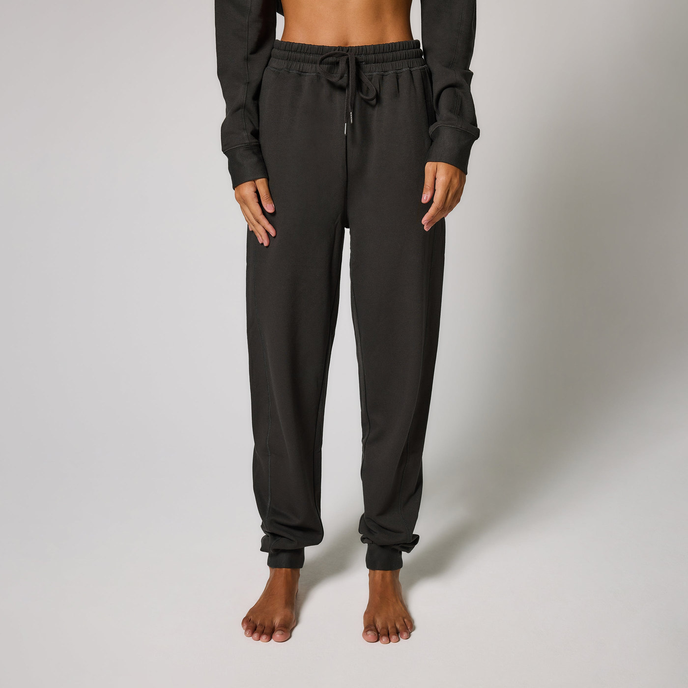 Luxus Lounge Jogginghose Curvy - Black Coffee