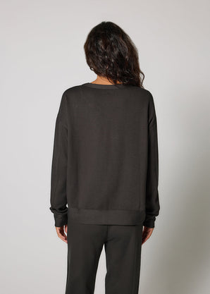 Luxus Lounge Sweatshirt Curvy - Black Coffee