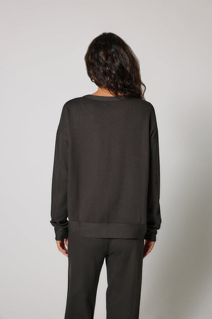 Luxus Lounge Sweatshirt Curvy - Black Coffee