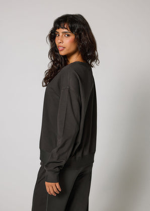 Luxus Lounge Sweatshirt Curvy - Black Coffee