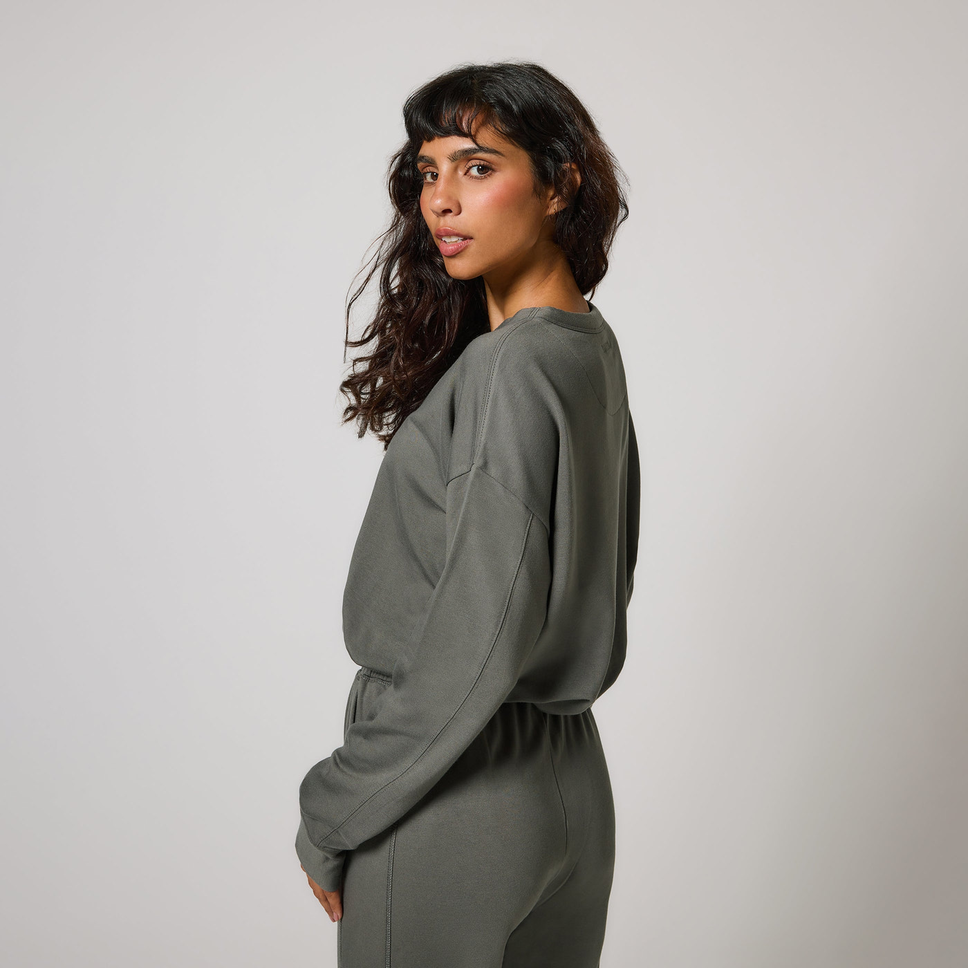 Luxus Lounge Sweatshirt Curvy - Slate Green