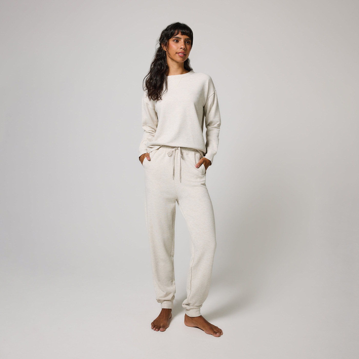 Luxus Lounge Jogginghose - Vanille-Melierte