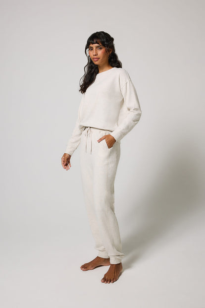 Luxus Lounge Sweatshirt - Vanilla Marl