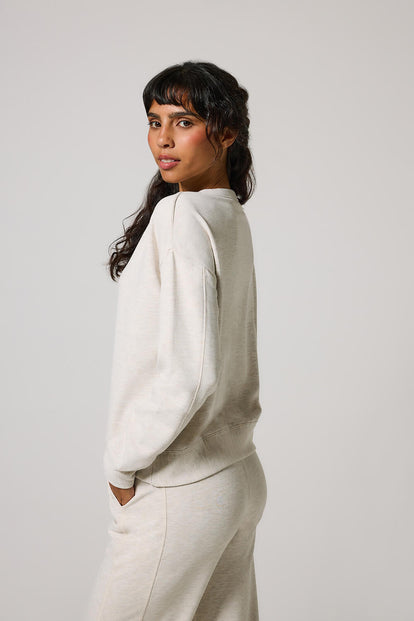 Luxus Lounge Sweatshirt - Vanilla Marl