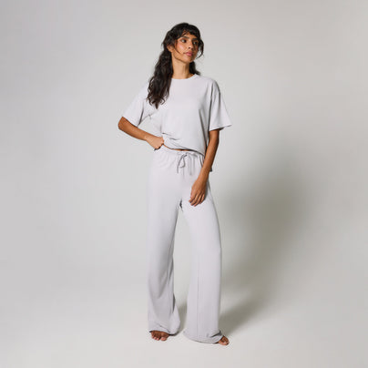 Soft Touch Lounge Set Mit Weitem Bein - Graues
