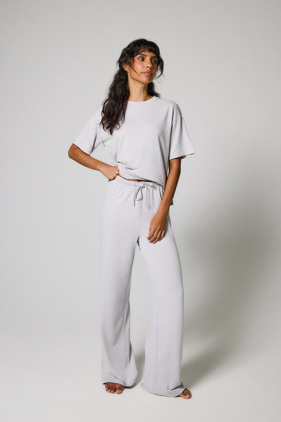 Soft Touch Lounge Set Mit Weitem Bein - Graues