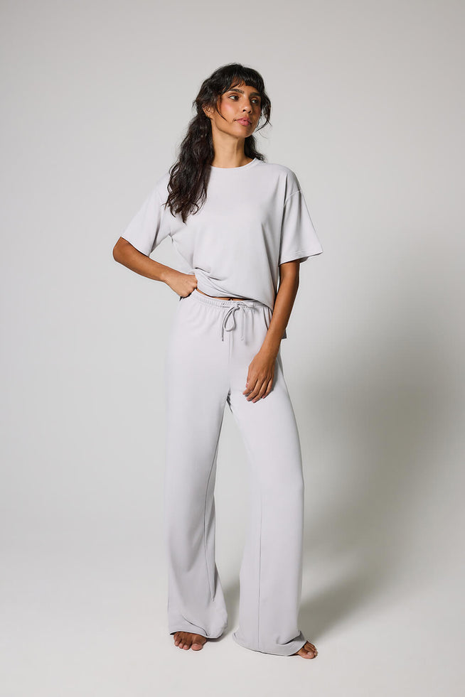 Soft Touch Lounge Set Mit Weitem Bein - Graues