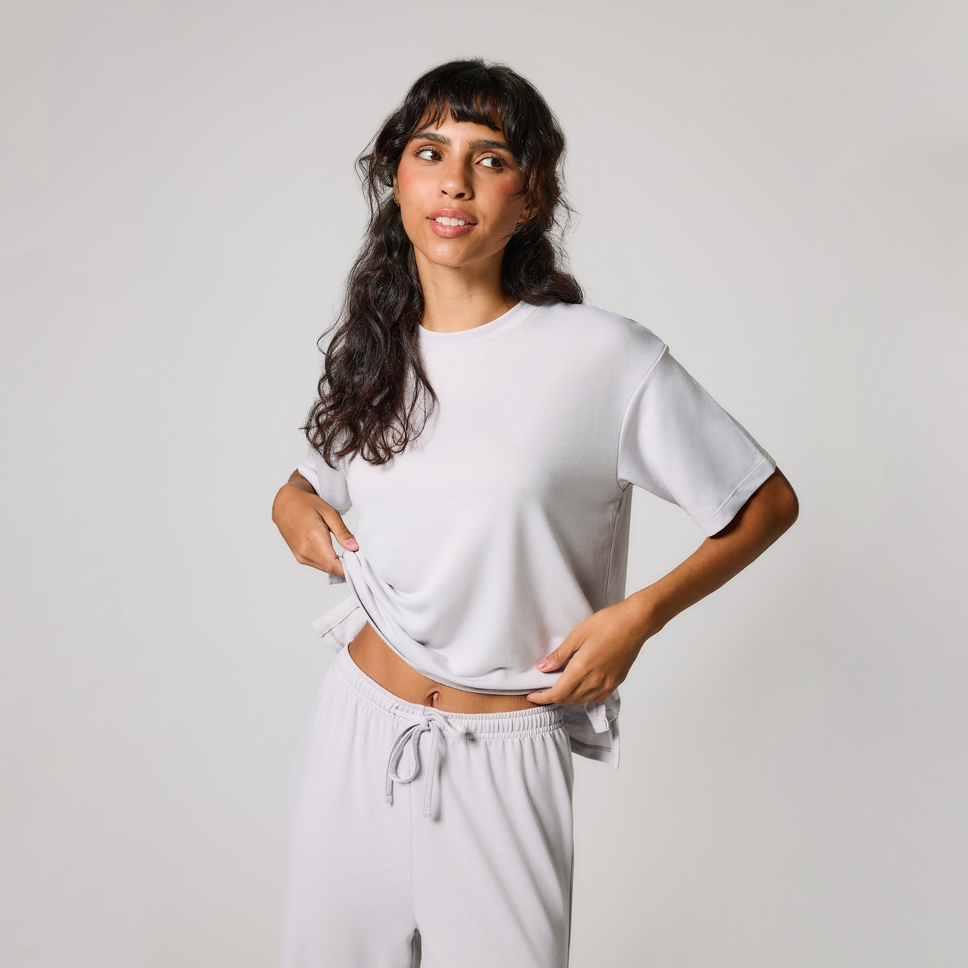 Soft Touch Lounge Set Mit Weitem Bein - Graues