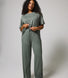Soft Touch Lounge Set Mit Weitem Bein - Sage Green