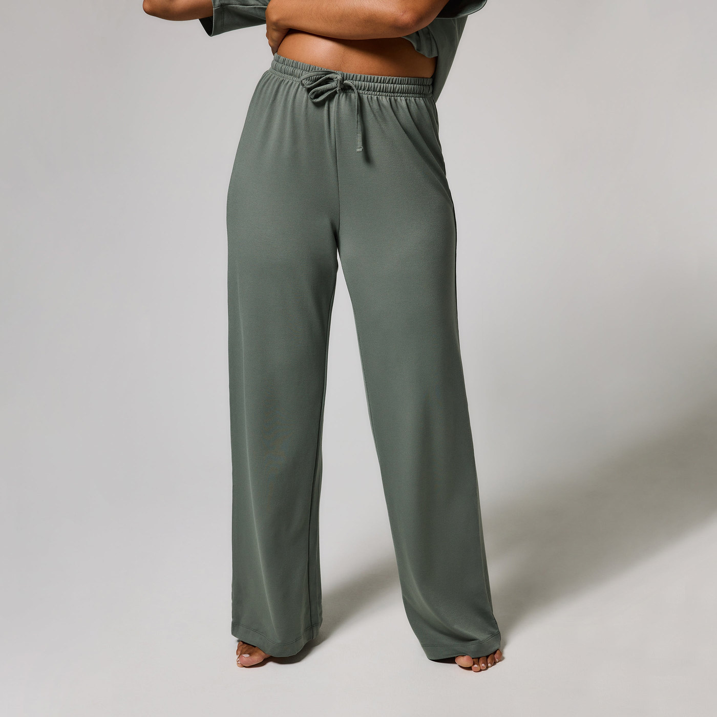 Soft Touch Lounge Set Mit Weitem Bein - Salbeigrünes