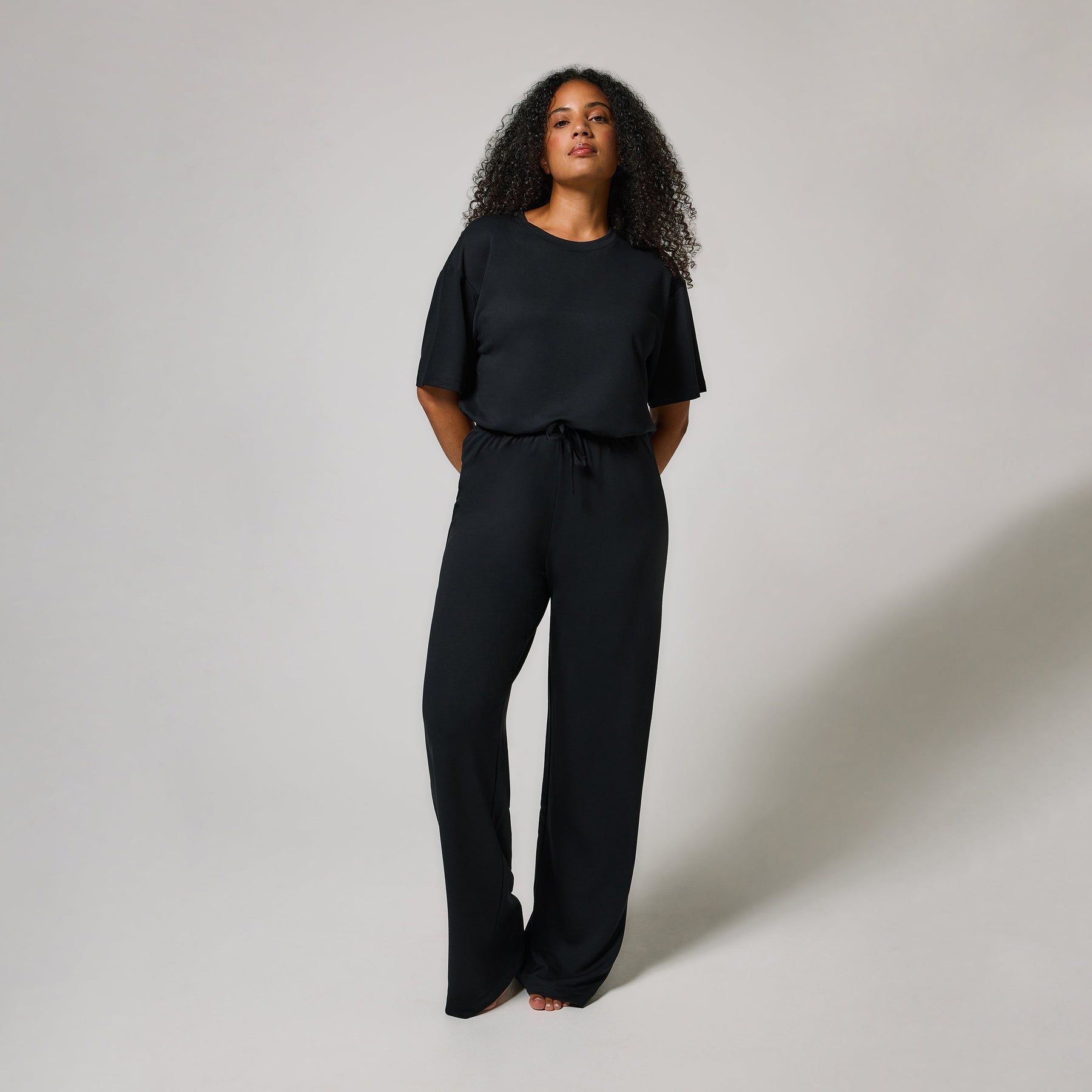 Soft Touch Lounge Set Mit Weitem Bein - Schwarze