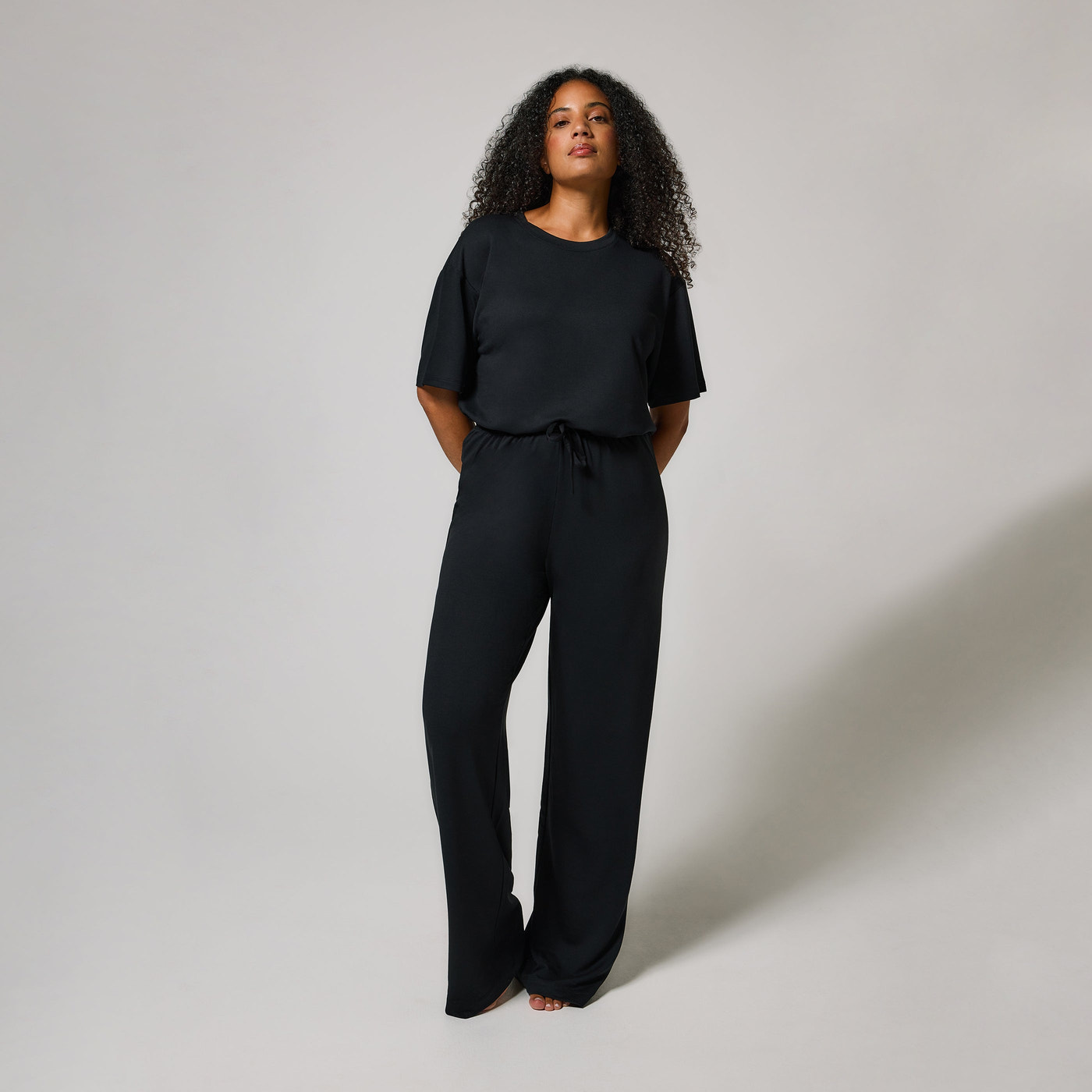 Soft Touch Lounge Set Mit Weitem Bein - Schwarze