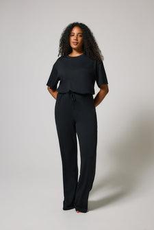 Soft Touch Lounge Set Mit Weitem Bein - Schwarze