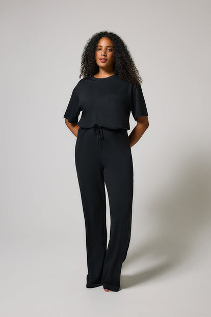 Soft Touch Lounge Set Mit Weitem Bein - Schwarze