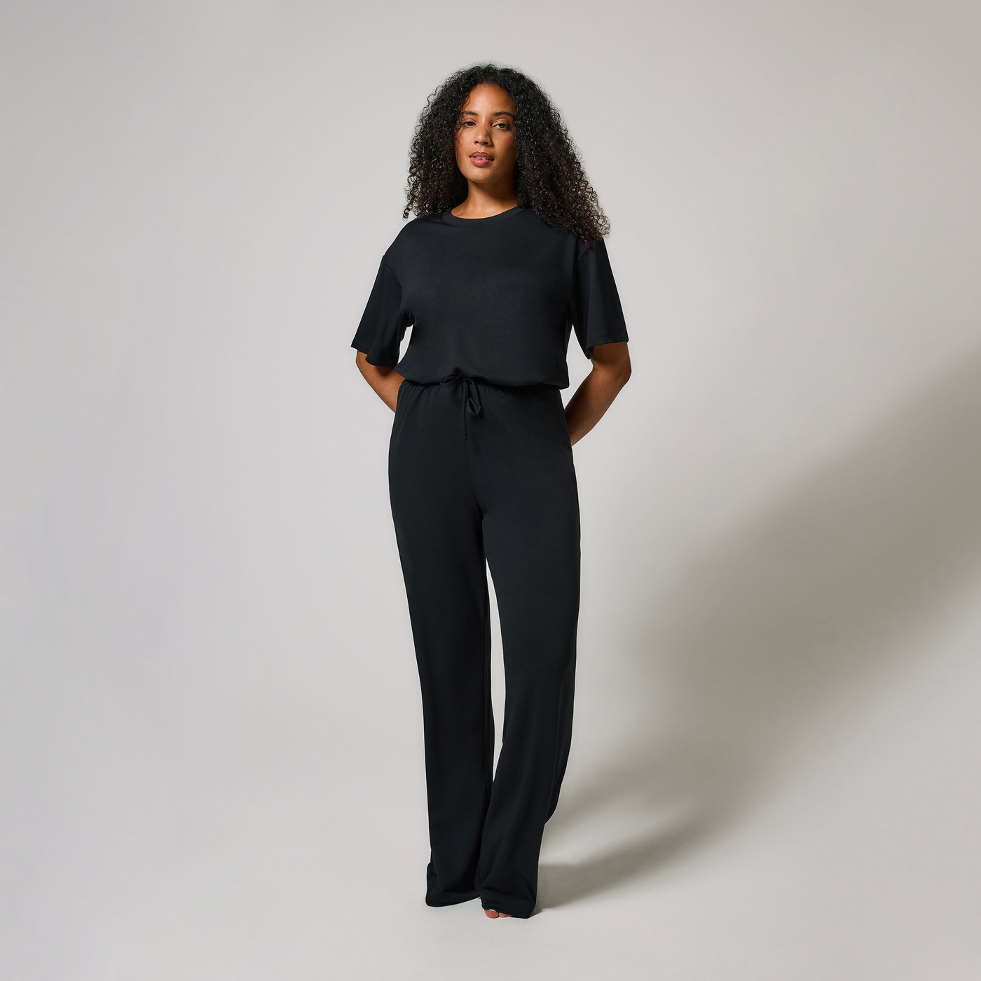 Soft Touch Lounge Set Mit Weitem Bein - Schwarze