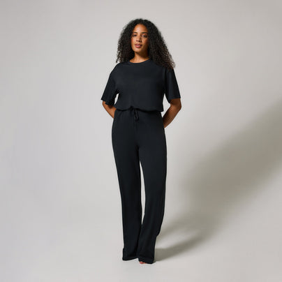 Soft Touch Lounge Set Mit Weitem Bein - Schwarze