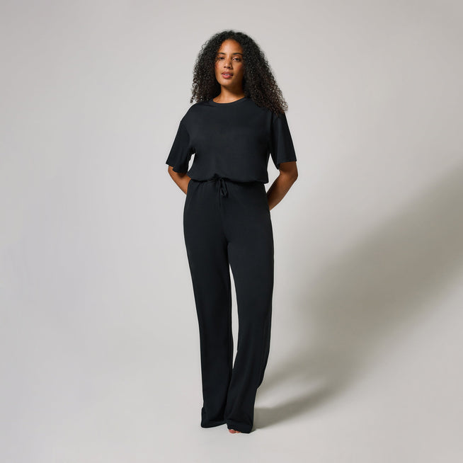 Soft Touch Lounge Set Mit Weitem Bein - Schwarze