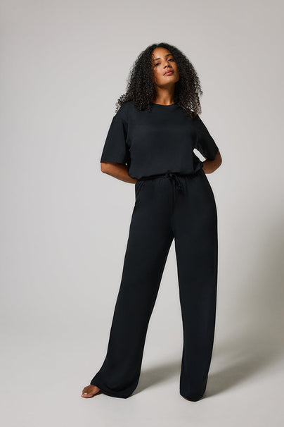 Soft Touch Lounge Set Mit Weitem Bein - Schwarze