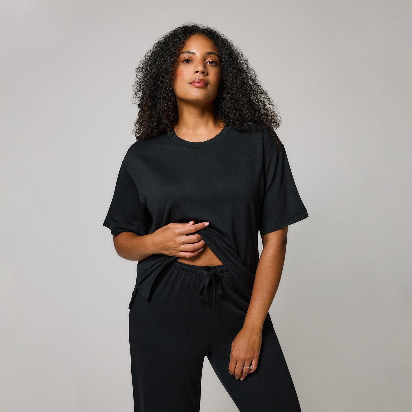 Soft Touch Lounge Set Mit Weitem Bein - Schwarze