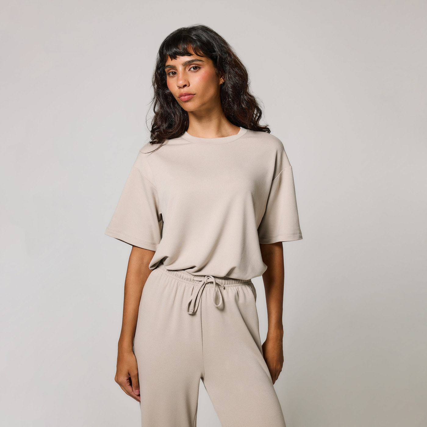 Soft Touch Lounge Set Mit Weitem Bein - Oatmeal-Beige
