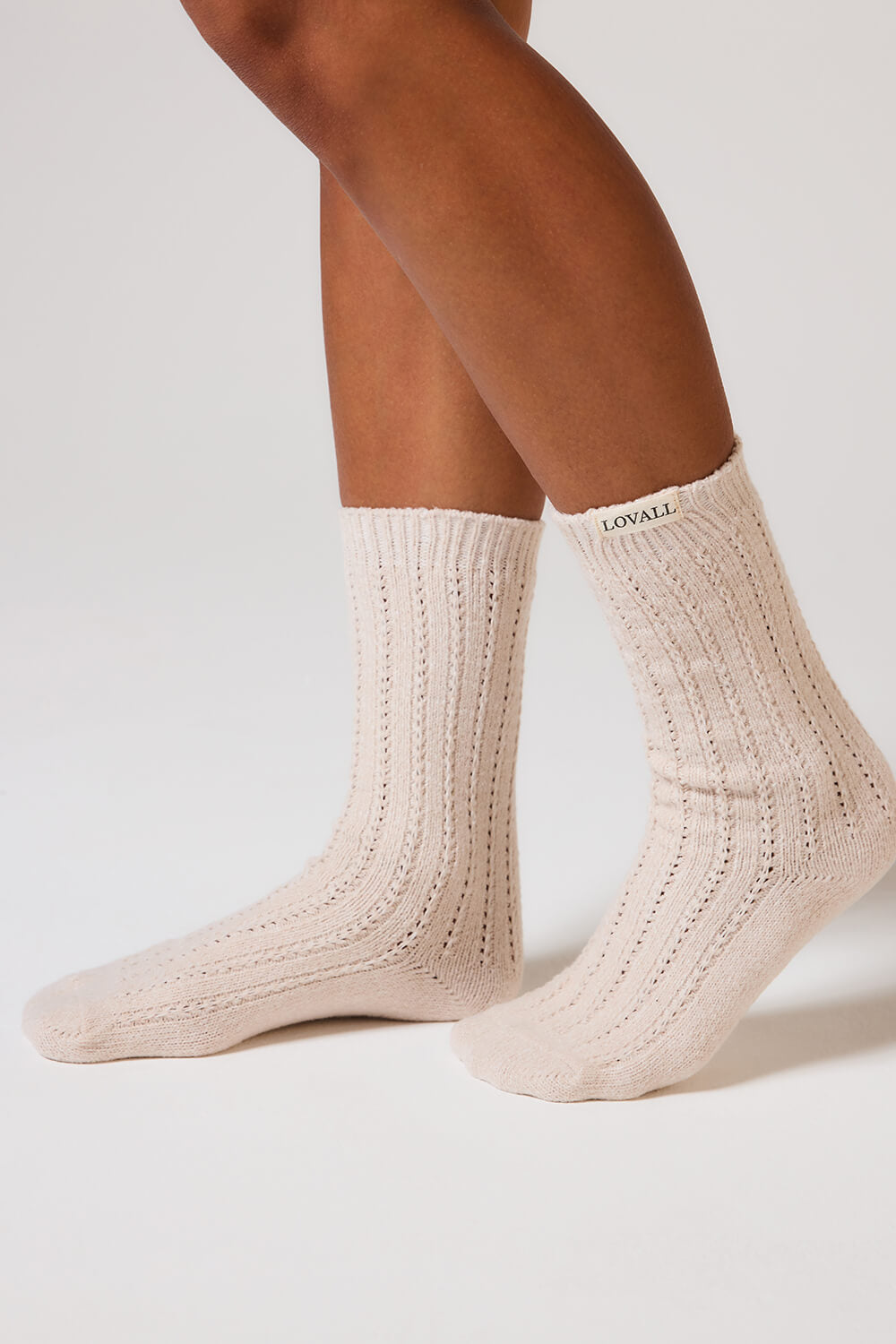 Gestrickte Socken - Beige