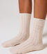 Gestrickte Socke - Beige