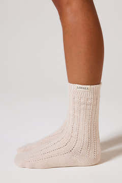 Gestrickte Socken - Beige