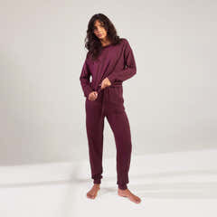 Luxe Lounge Jogger – Dark Cherry