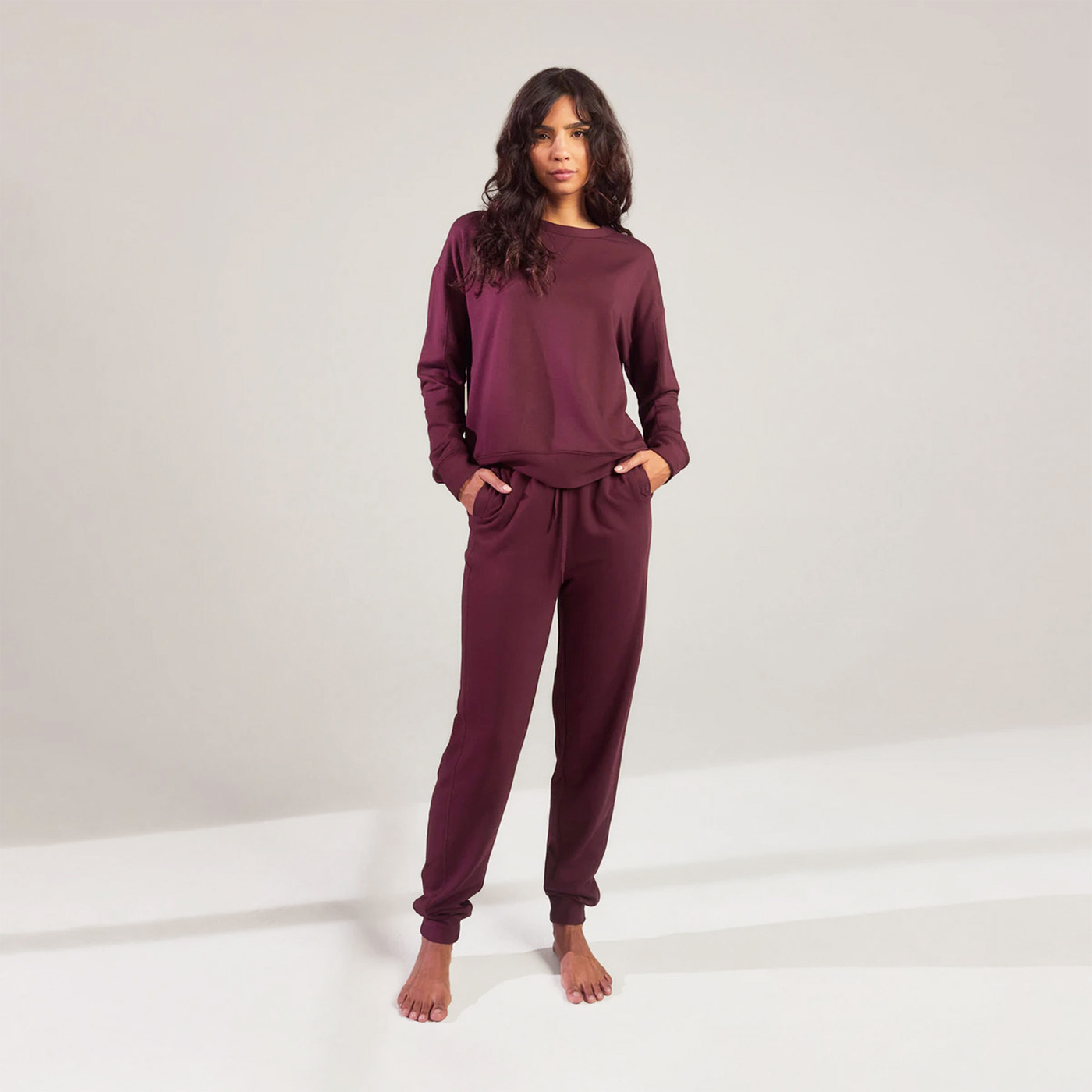 Luxe Lounge Jogger – Dark Cherry