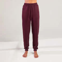 Luxe Lounge Jogger – Dark Cherry