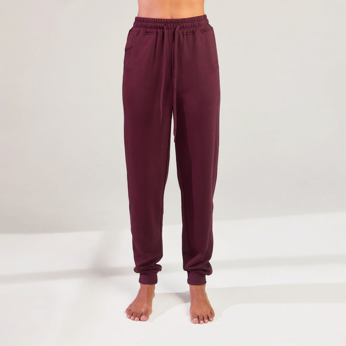 Luxe Lounge Jogger – Dark Cherry